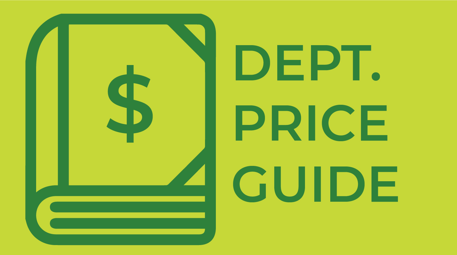 green block that says DEPT price guide