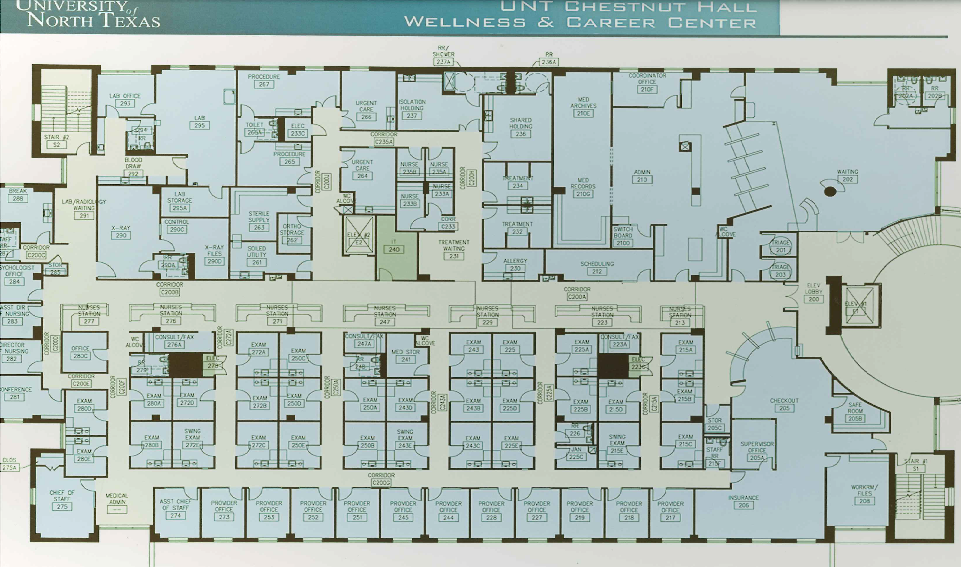 Original Floor plan of clinic in Chestnut Hall