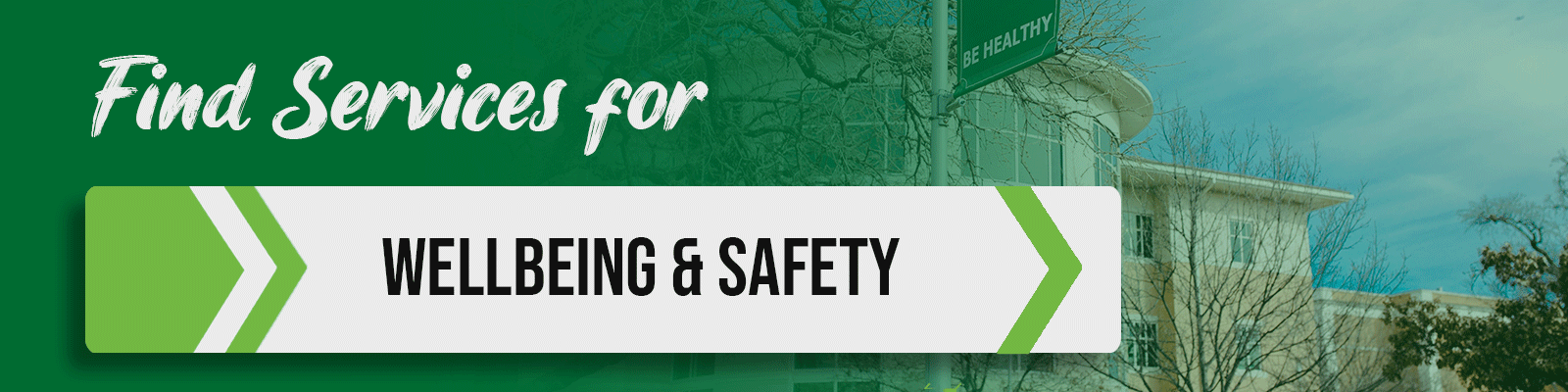 Find services for Wellbeing & Safety graphic