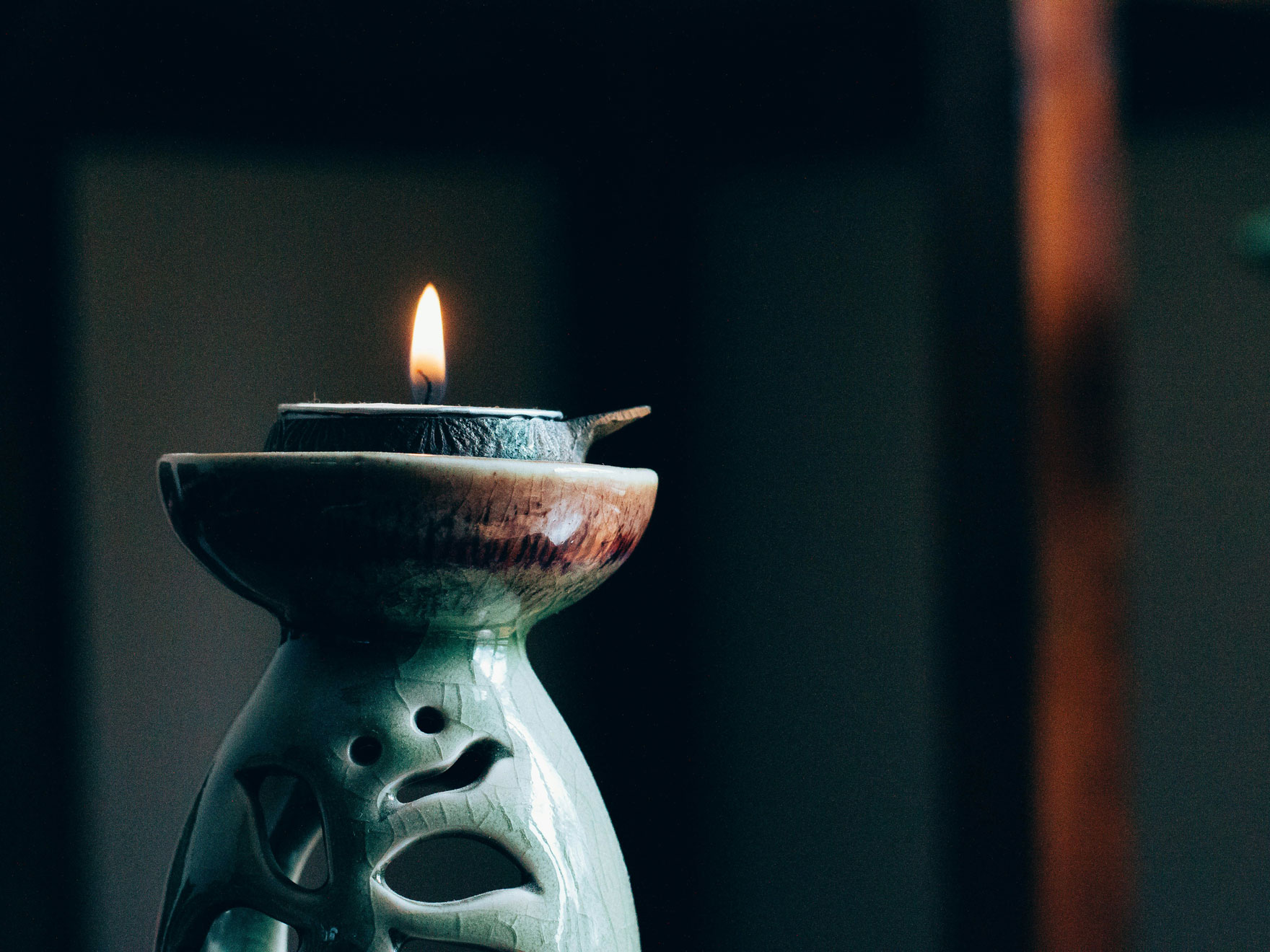 Meditation incense is burning