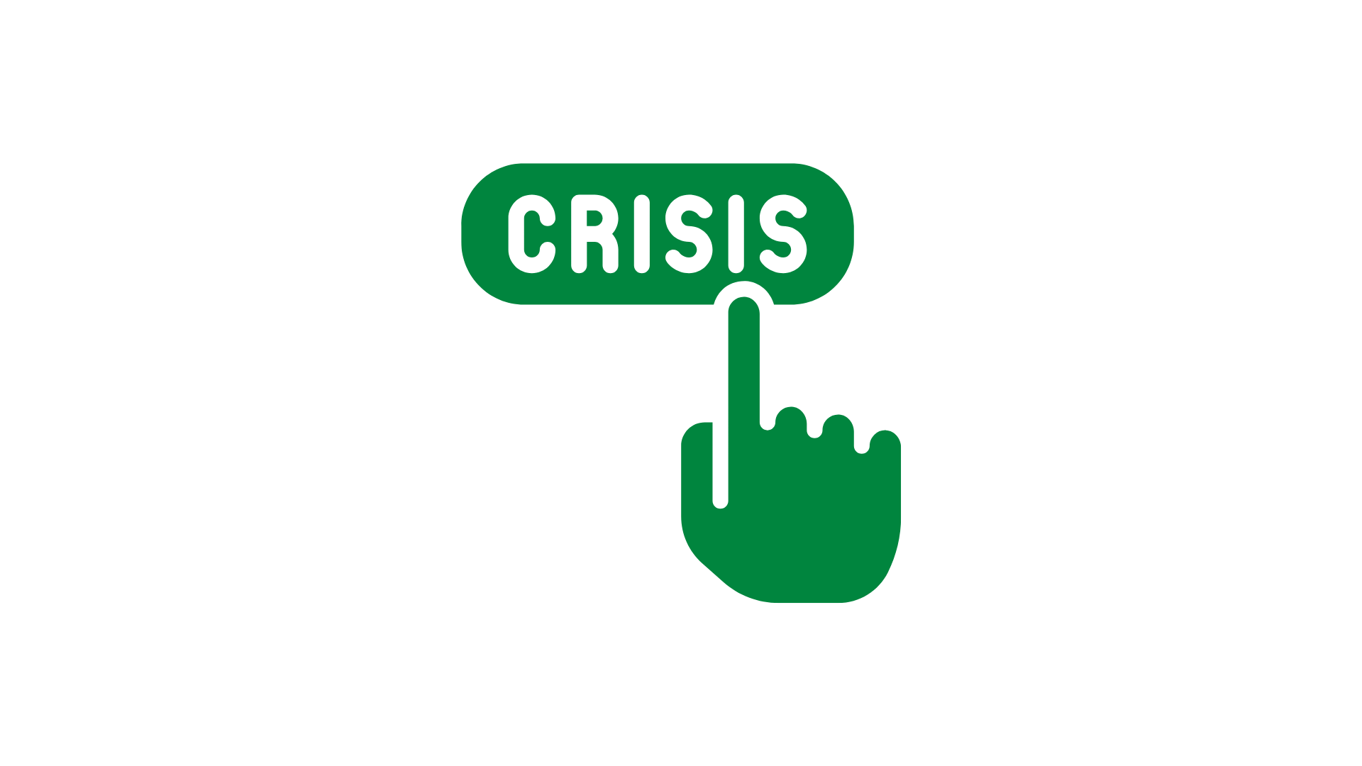 image of a hand pointing to the word Crisis