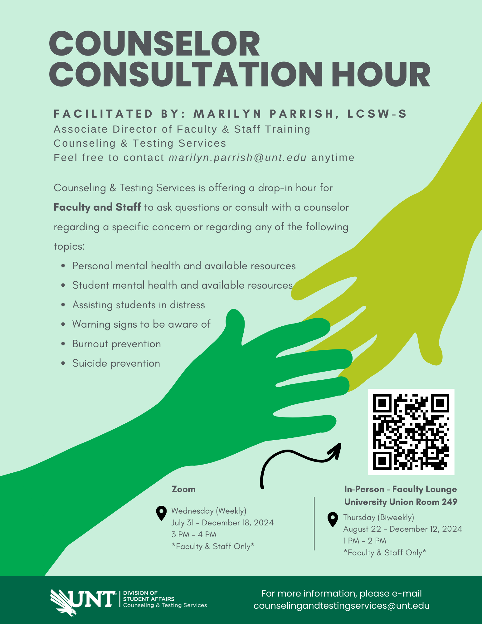 counselor consultation hour flyer