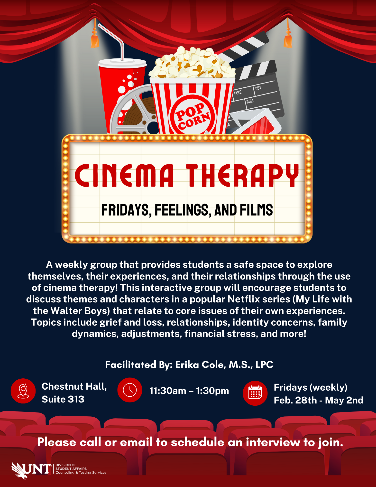 cinema therapy group flyer