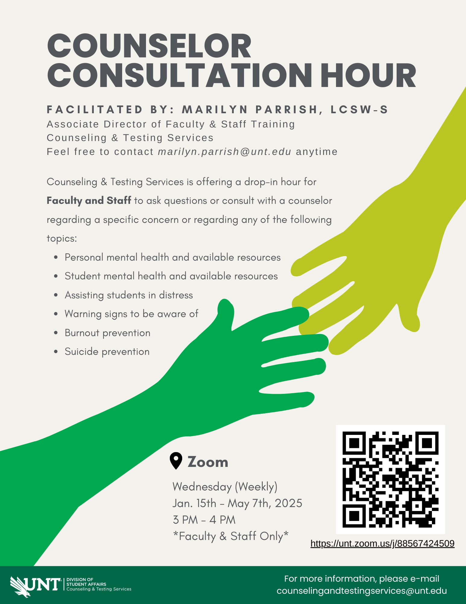 counselor consultation workshop flyer