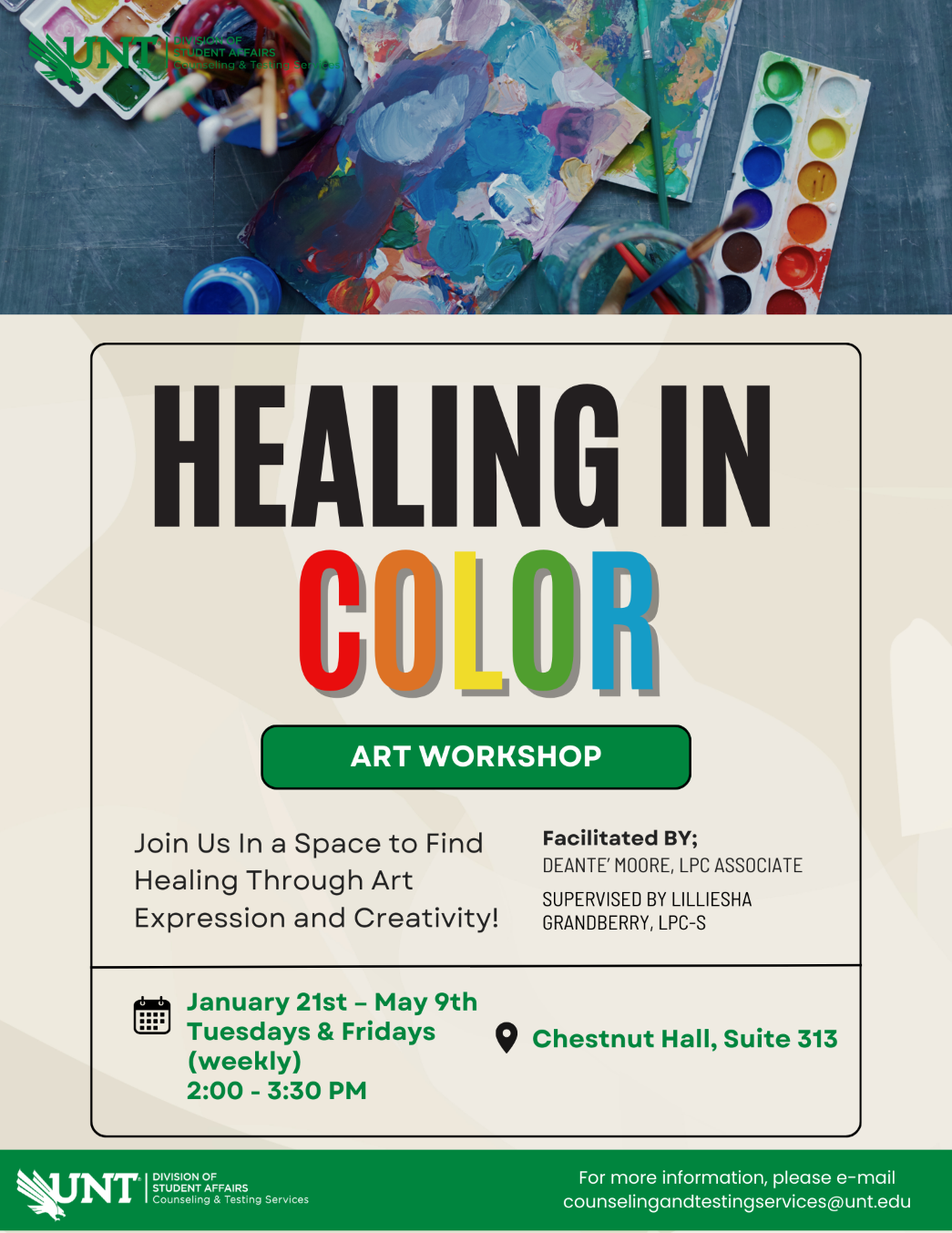 healing in color workshop flyer