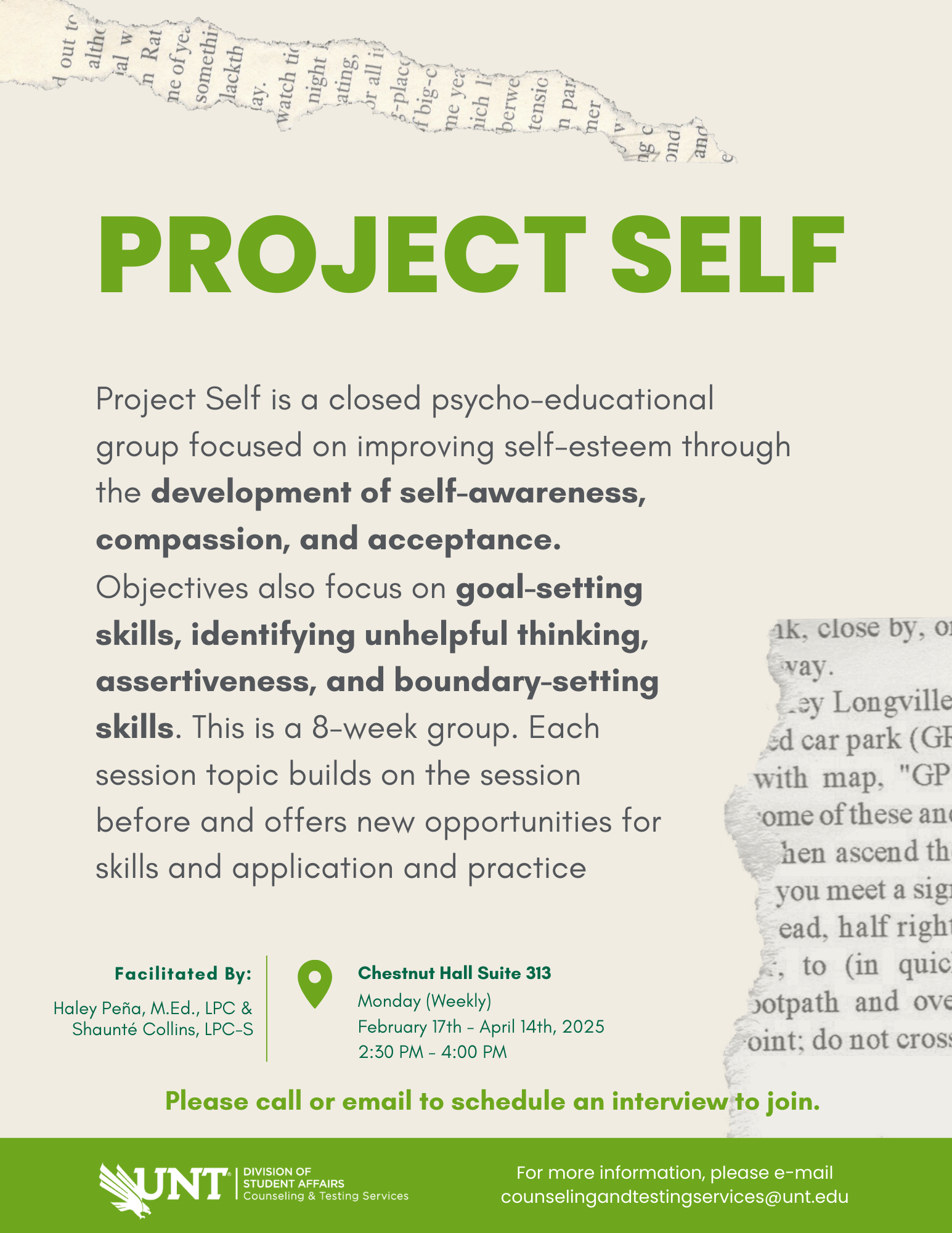 project self group flyer