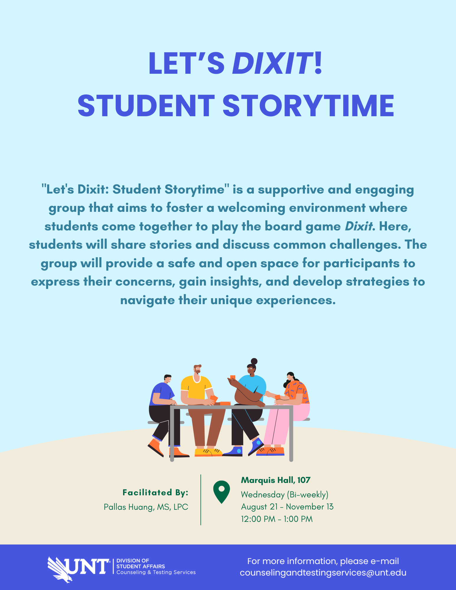 Let's Dixit: Student Storytime flyer