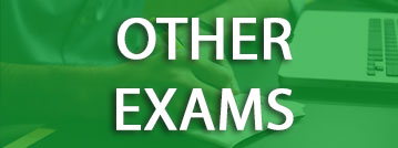 Other Exams title with green overlay over a picture of a student with a laptop