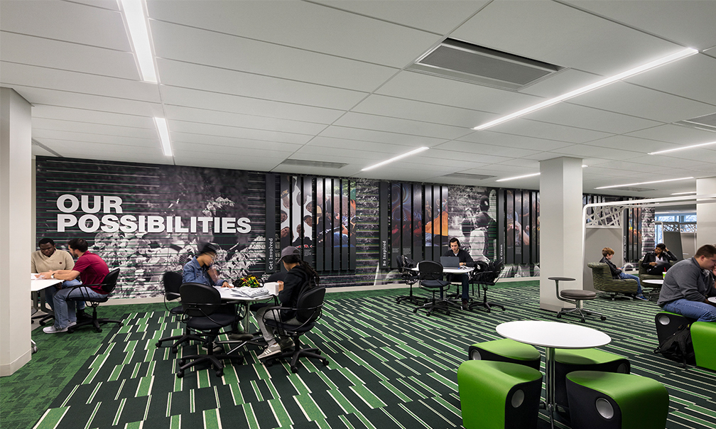 Image of the interior of the University Union Student Area