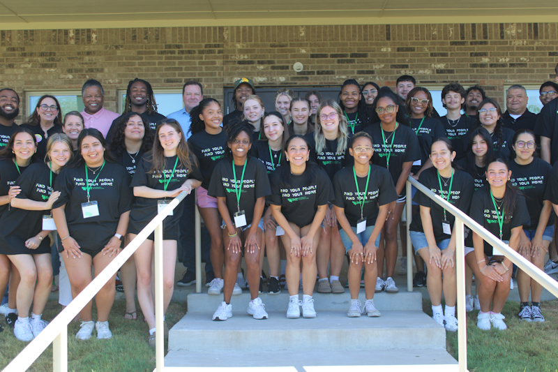 An image of UNT fraternity and sorority leaders at the Greek Leaders Retreat.