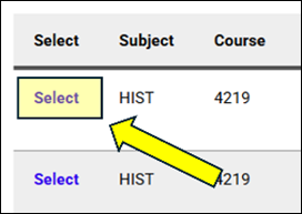 AIM "Select" button next to a specific class.