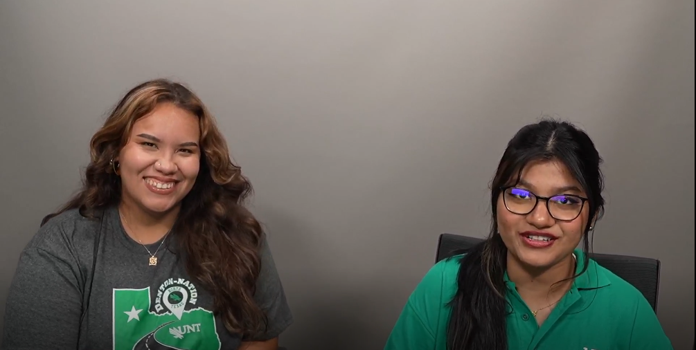 Photo of Dallas and student assistant talking on the OSE Podcast