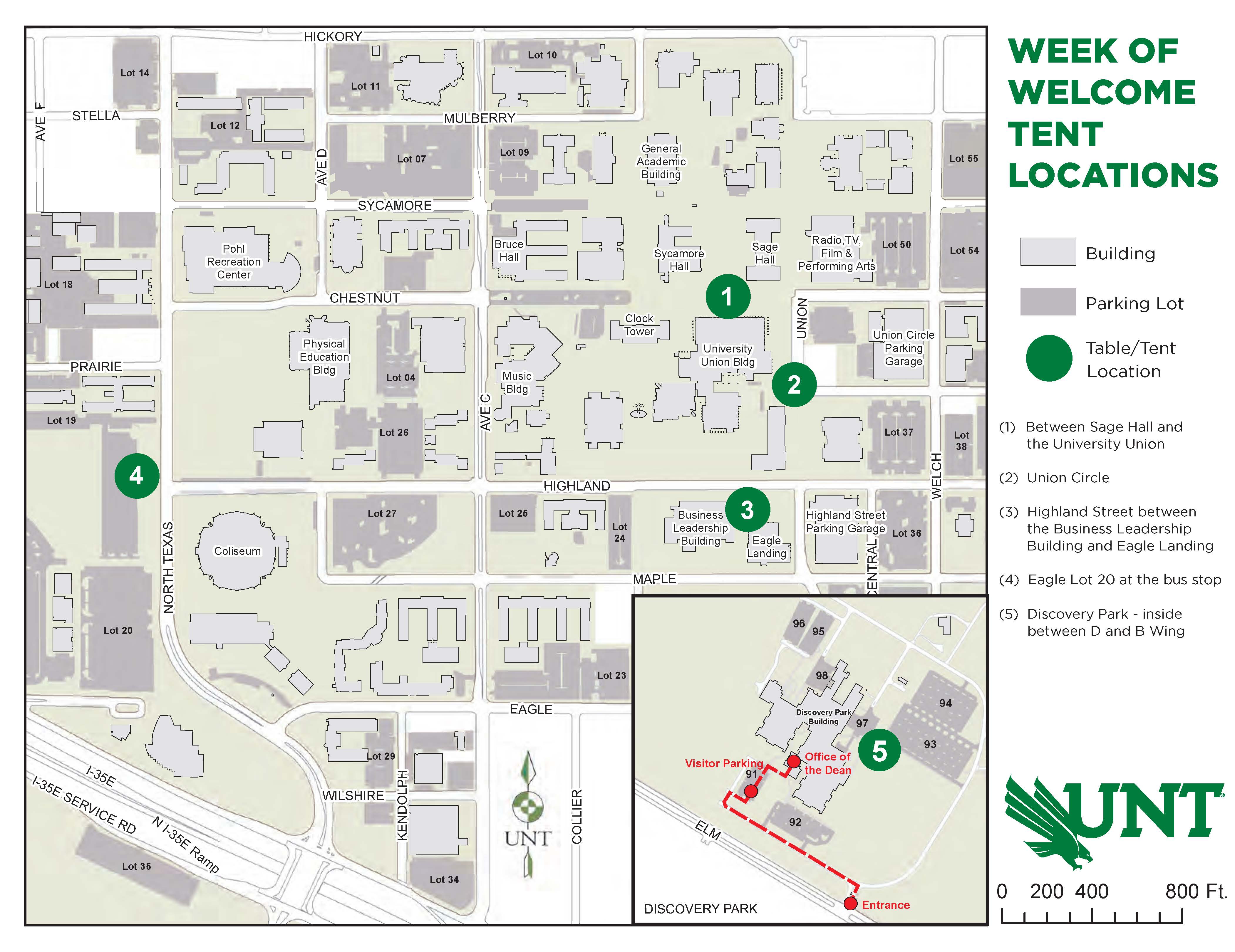 Week of Welcome Tent Map