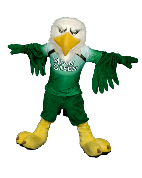 Scrappy the Mascot with Mean Green Jersery on 
