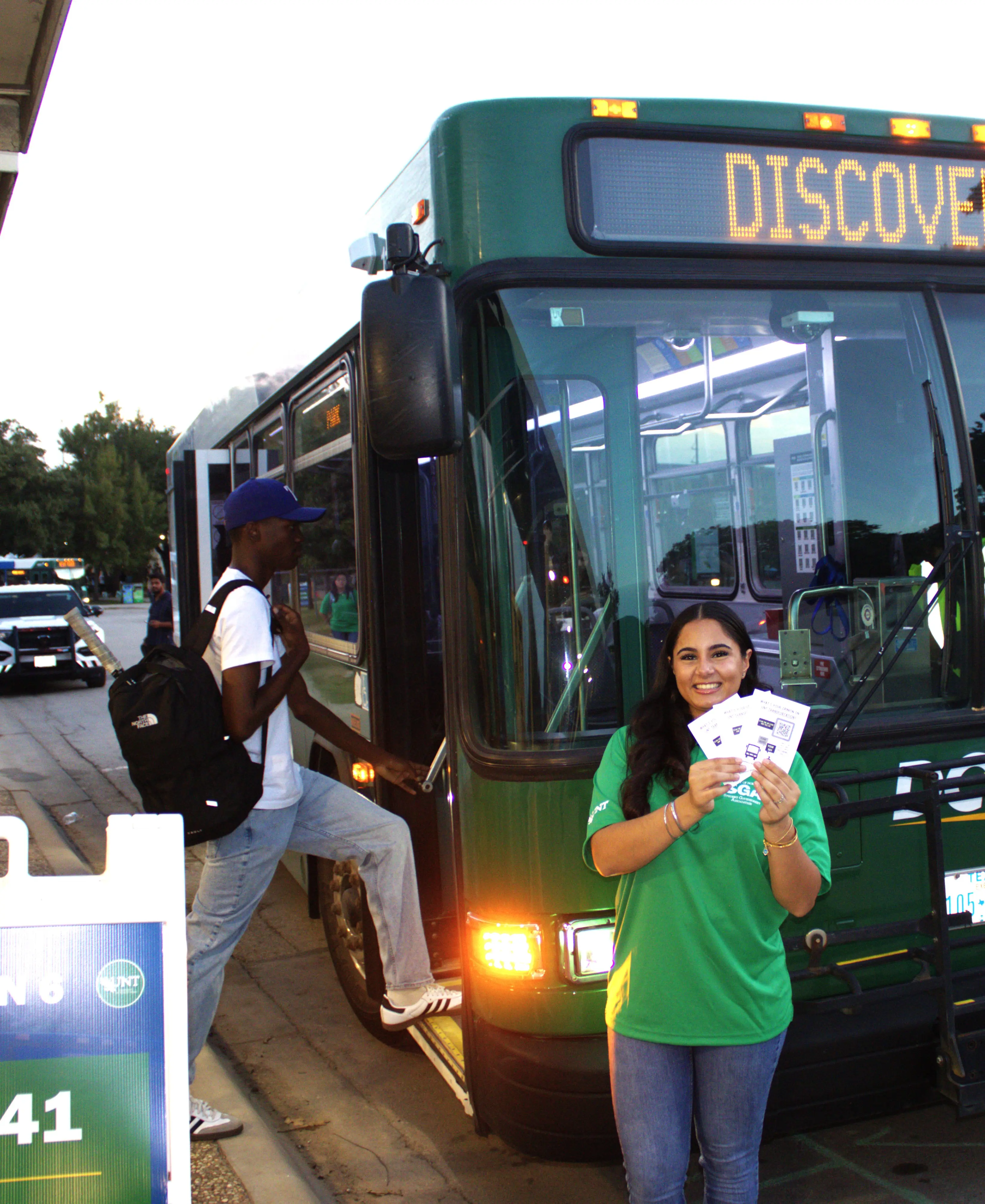 Students Discussing Bus Services