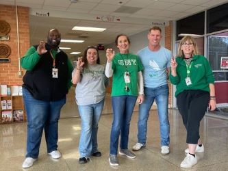 staff in UNT shirts