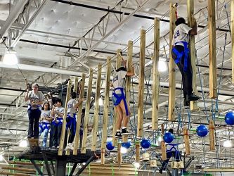 students on Ropes course