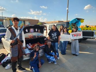 students at trunk or treat