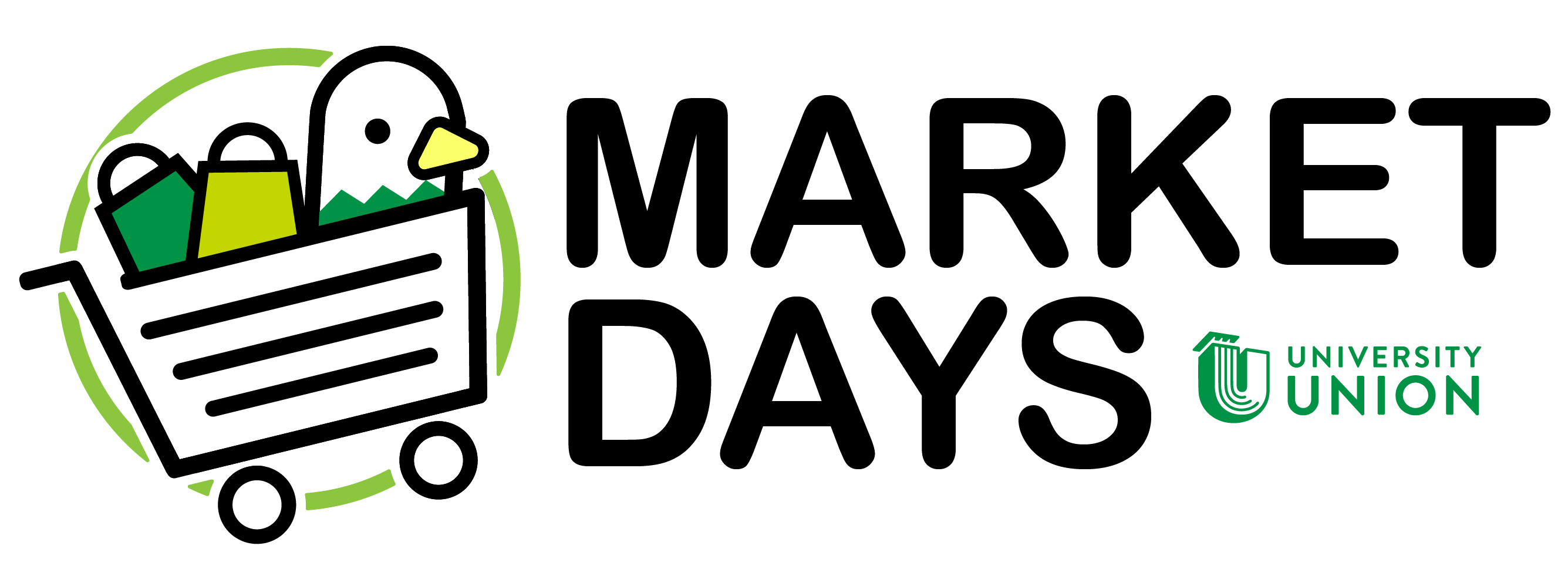 Market Days logo with Scrappy in a shopping cart