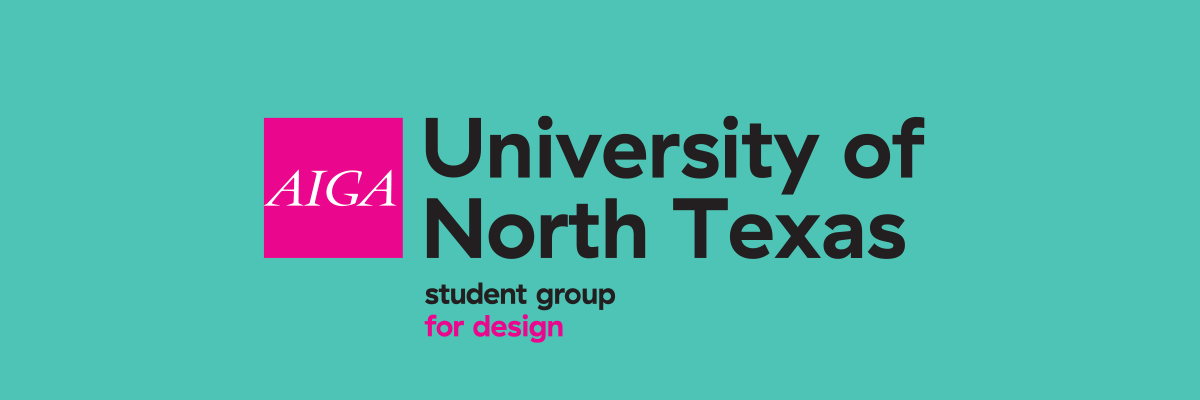 image of aiga logo which says university of north texas aiga student group for design