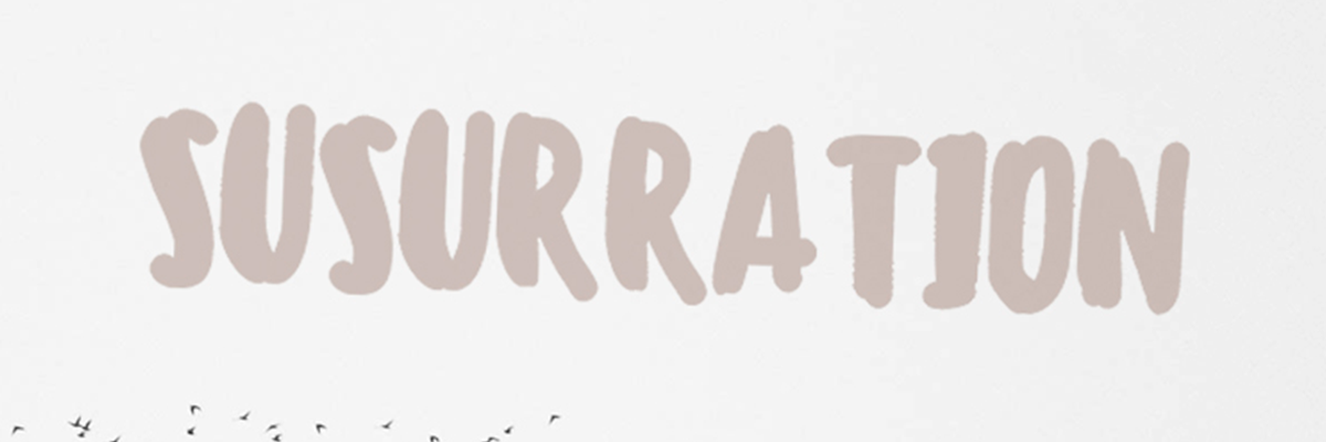 image of the name of the exhibition "Susurration" in pink