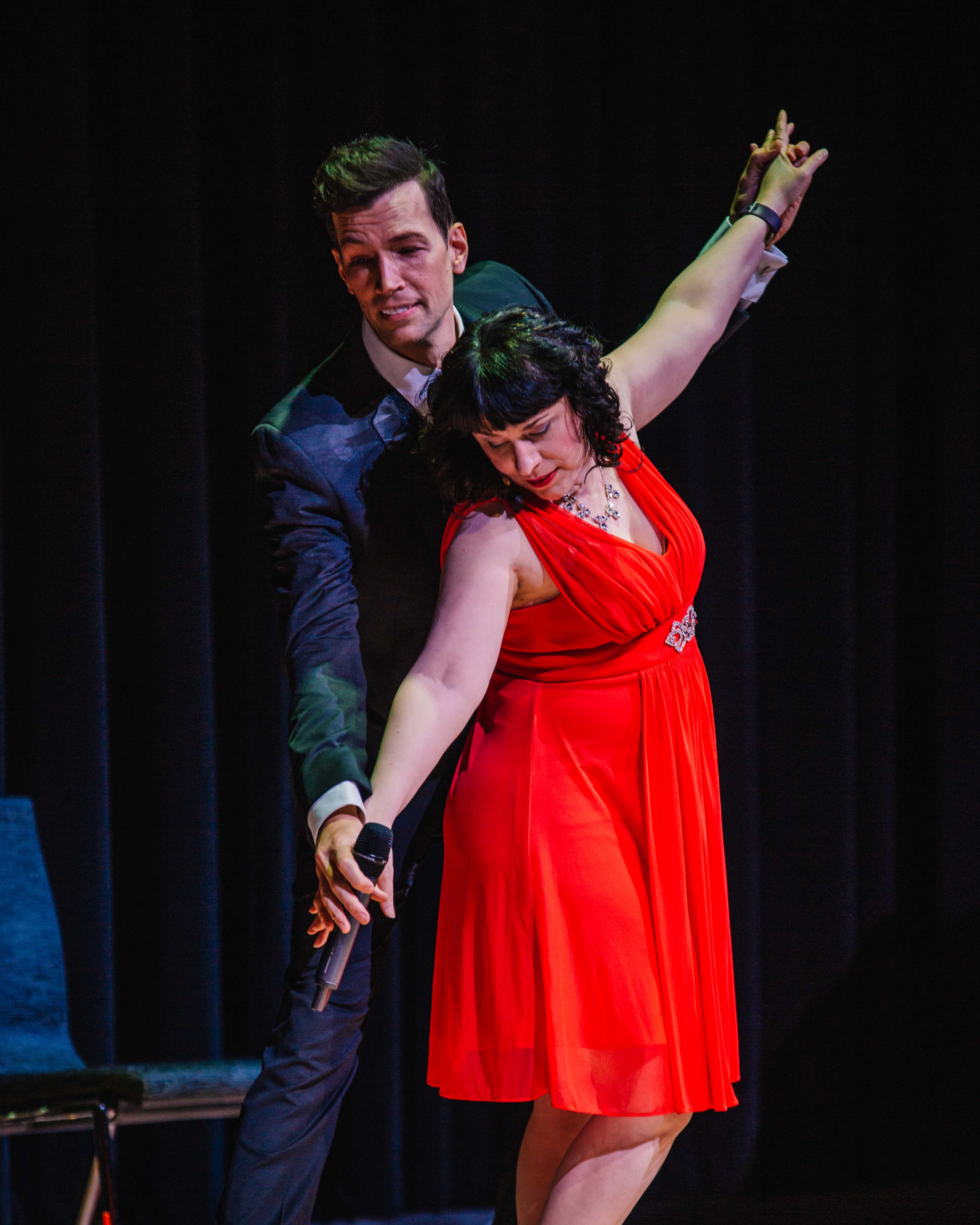 Broadway's Next Hit Musical Photo of two actors performing on a UNT stage