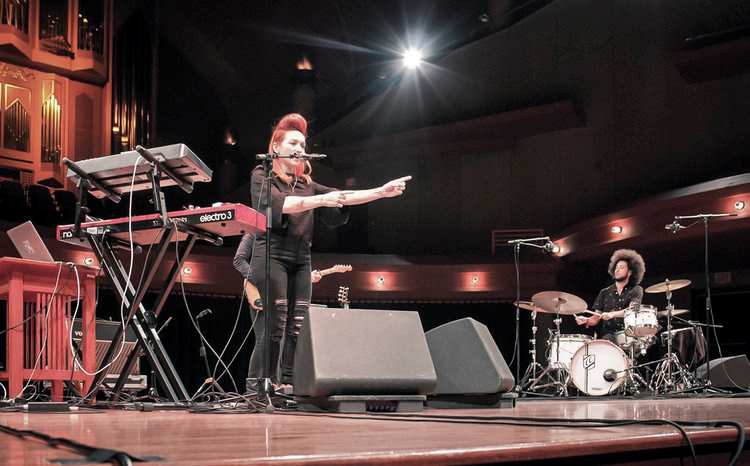 My Brightest Diamond performing on a UNT stage